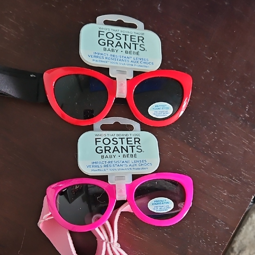 ✨️5/$30 Foster Grant Baby Sunglasses Set of 2 - Red and Pink
